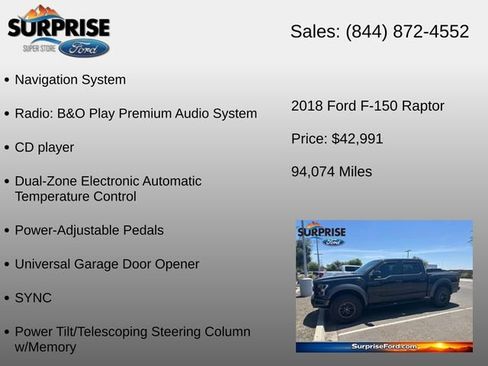 Used 2018 Ford F150 Raptor w/ Equipment Group 802A Luxury AWD/4WD image 28