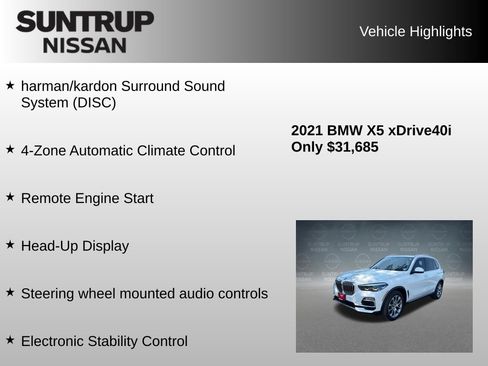 Used 2021 BMW X5 xDrive40i w/ Premium Package AWD/4WD image 16