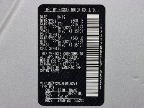 Used 2020 Nissan Armada Platinum w/ Cargo Package image 57