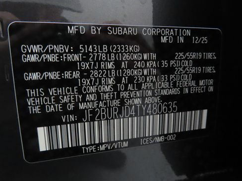 New 2026 Subaru Outback Touring XT image 30