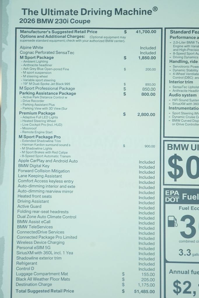 Used 2026 BMW 230i Coupe w/ Premium Package RWD image 9