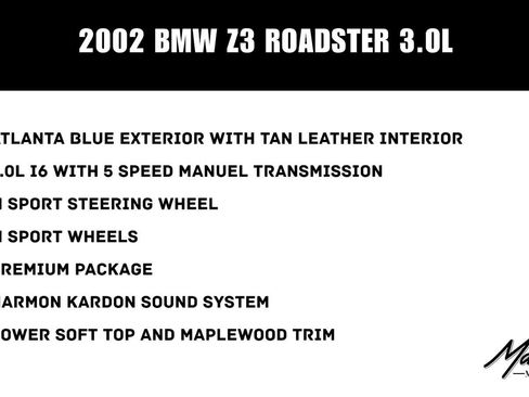 Used 2002 BMW Z3 3.0i RWD image 2