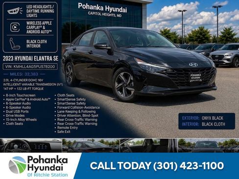 Certified 2023 Hyundai Elantra SE FWD image 1
