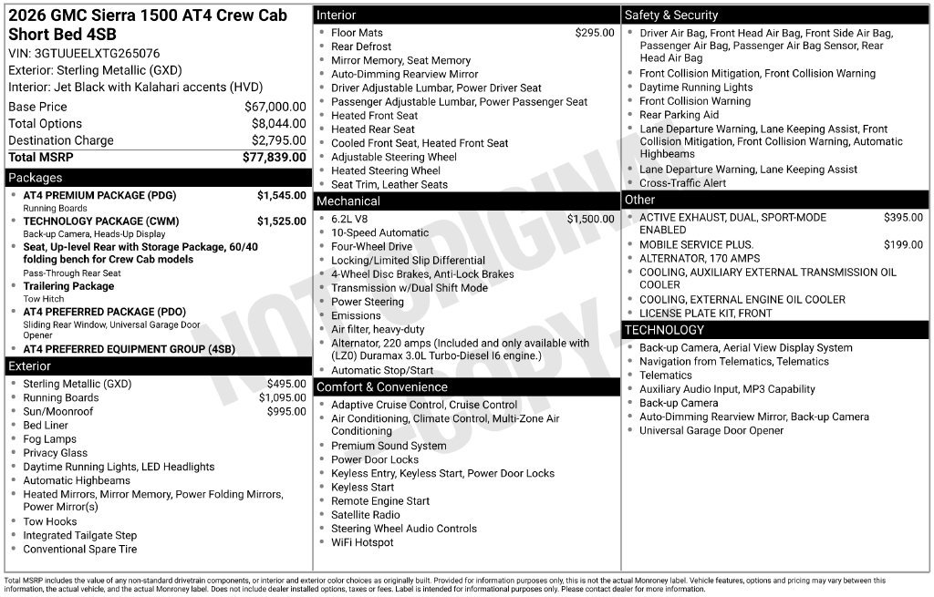 New 2026 GMC Sierra 1500 AT4 w/ AT4 Premium Package AWD/4WD image 4