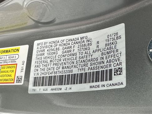 Certified 2026 Honda Civic FWD Hybrid Sedan image 16