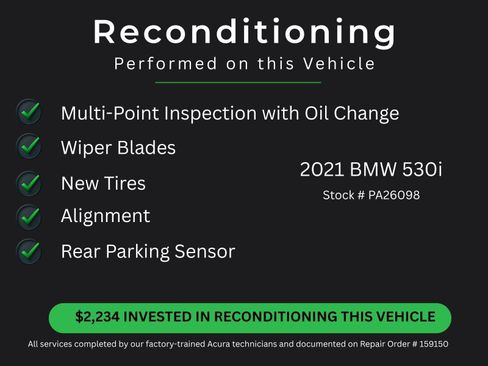Used 2021 BMW 530i xDrive w/ Premium Package AWD/4WD image 6