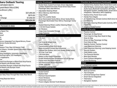 Used 2021 Subaru Outback Touring w/ Popular Package #2 image 11