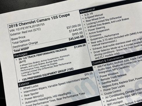 Used 2018 Chevrolet Camaro SS image 15