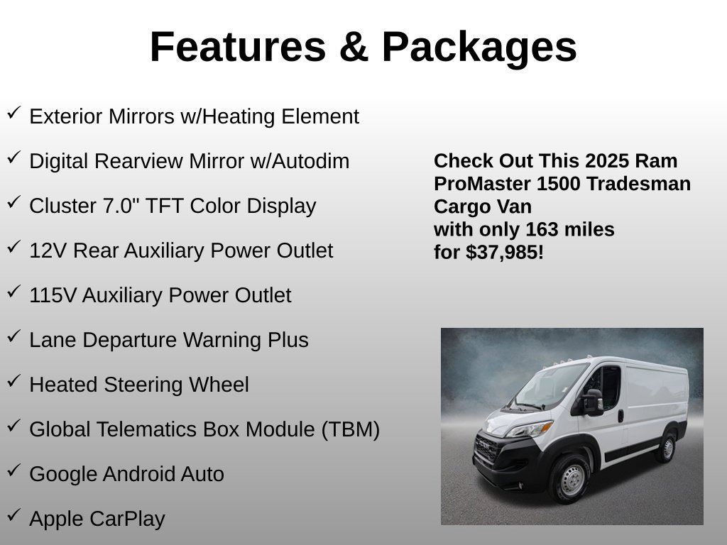 Used 2025 RAM ProMaster 1500 w/ Premium Convenience Group FWD image 18