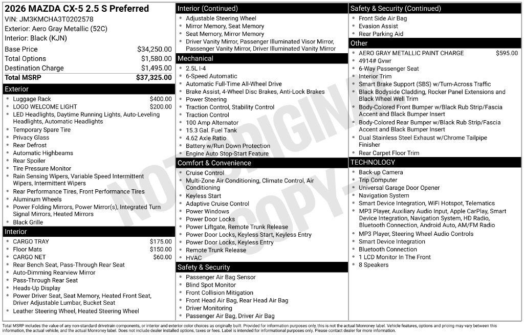 New 2026 MAZDA CX-5 Preferred AWD/4WD image 3