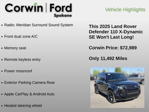 Used 2025 Land Rover Defender 110 X-Dynamic SE AWD/4WD image 6