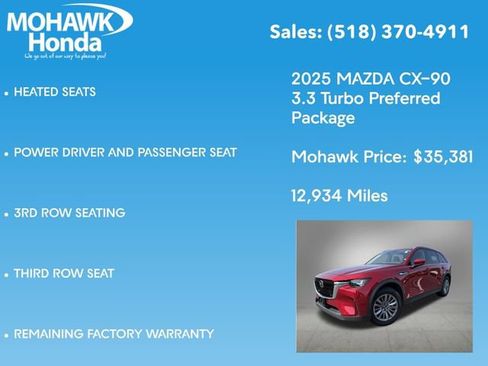 Used 2025 MAZDA CX-90 3.3 Turbo w/ Preferred Package AWD/4WD image 10
