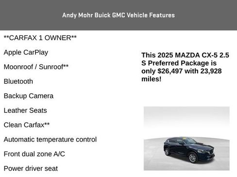 Used 2025 MAZDA CX-5 AWD 2.5 S w/ Preferred Package image 4