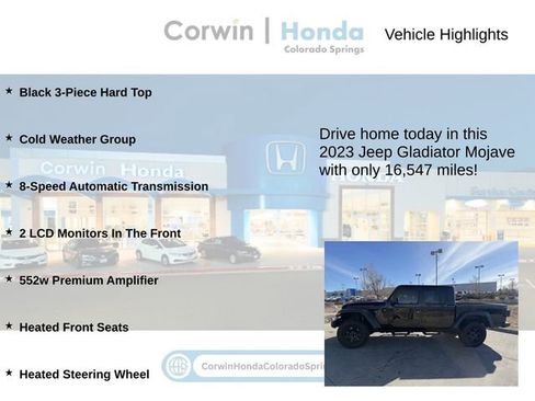 Used 2023 Jeep Gladiator Mojave w/ Cold Weather Group image 7