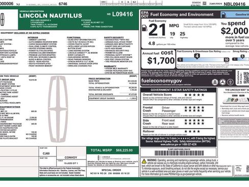 Certified 2022 Lincoln Nautilus Reserve w/ Equipment Group 202A image 35