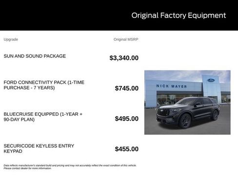 New 2026 Ford Explorer ST w/ Sun And Sound Package AWD/4WD image 9