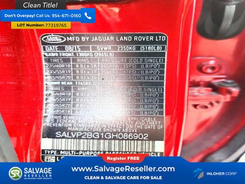 Used 2016 Land Rover Range Rover Evoque SE image 16