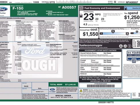 Used 2022 Ford F150 Lariat w/ Equipment Group 502A High AWD/4WD image 2