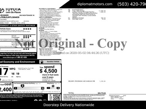 Used 2020 Toyota 4Runner Nightshade image 2