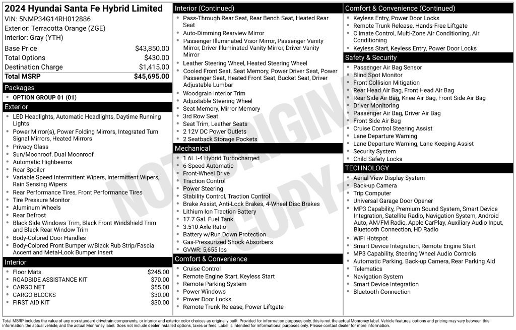 Used 2024 Hyundai Santa Fe Limited FWD image 20