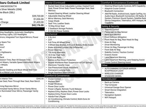 Certified 2025 Subaru Outback Limited AWD/4WD image 32