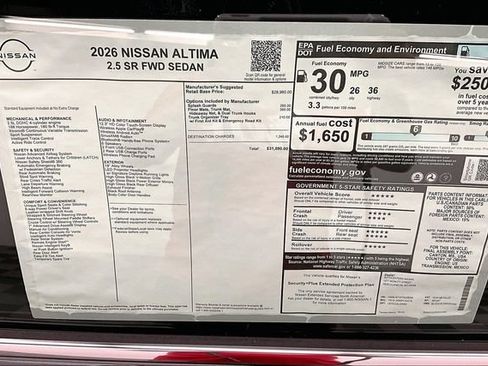 New 2026 Nissan Altima 2.5 SR FWD image 40