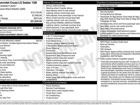 Used 2019 Chevrolet Cruze LS w/ LS Convenience Package FWD image 2