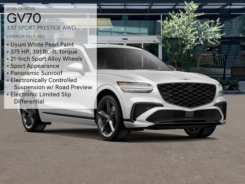 New 2026 Genesis GV70 3.5T Sport Prestige w/ G1 Accessory Package AWD/4WD image 3