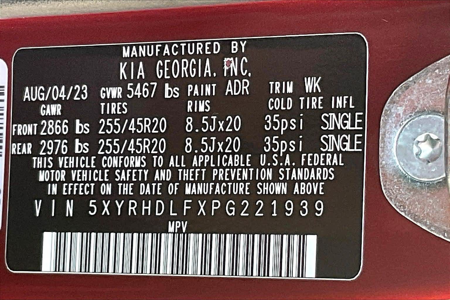 Certified 2023 Kia Sorento X-Line EX AWD/4WD image 19