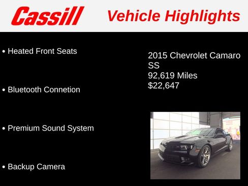 Used 2015 Chevrolet Camaro SS w/ RS Package RWD image 3