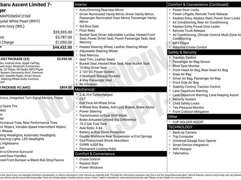 Used 2021 Subaru Ascent Limited w/ Technology Package image 20