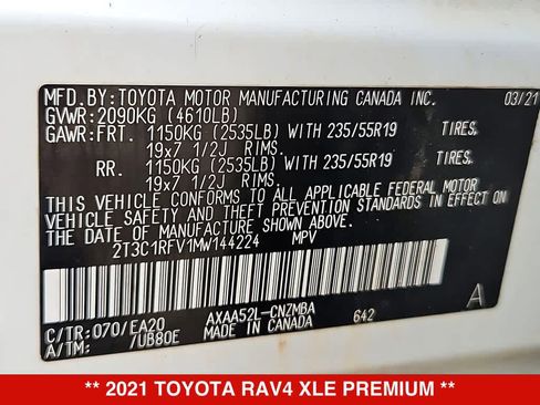 Used 2021 Toyota RAV4 XLE Premium FWD image 37