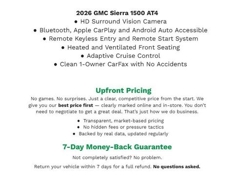 Used 2026 GMC Sierra 1500 AT4 w/ AT4 Premium Package AWD/4WD image 1