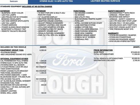 New 2026 Ford F150 Platinum w/ Equipment Group 702A High AWD/4WD image 2