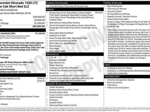 Used 2018 Chevrolet Silverado 1500 LTZ Z71 w/ LTZ Plus Package image 32