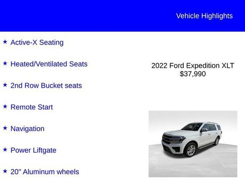 Used 2022 Ford Expedition XLT AWD/4WD image 2