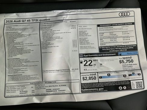 New 2026 Audi Q7 2.0T Premium Plus AWD/4WD image 49