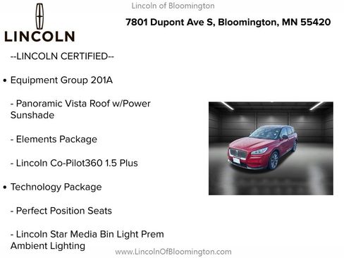 Certified 2022 Lincoln Corsair Reserve w/ Equipment Group 201A image 5