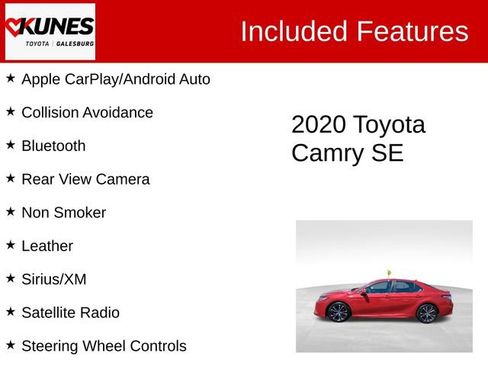Used 2020 Toyota Camry SE w/ Carpet Mat Package FWD image 2
