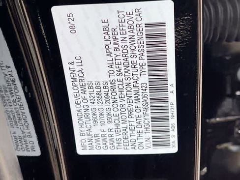 Certified 2025 Honda Accord SE image 22