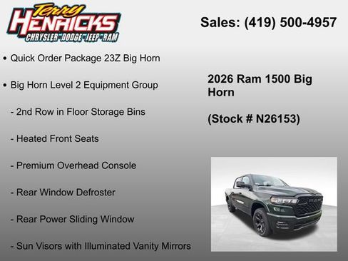 New 2026 RAM 1500 Big Horn AWD/4WD image 12