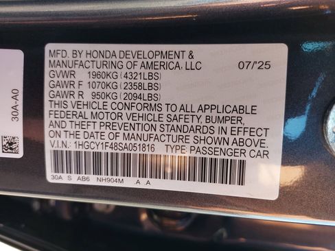 Certified 2025 Honda Accord SE image 37