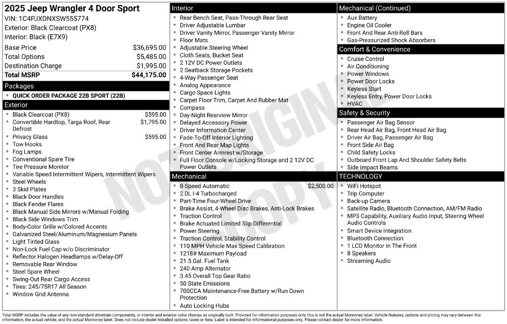 Used 2025 Jeep Wrangler Unlimited Sport AWD/4WD image 20