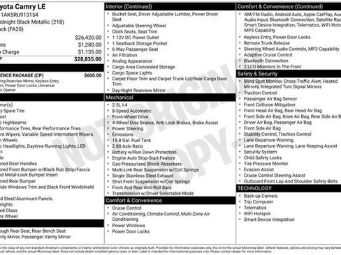 Used 2024 Toyota Camry LE w/ Convenience Package image 27