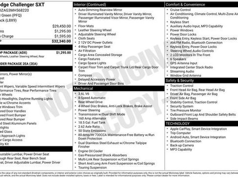Used 2021 Dodge Challenger SXT w/ Blacktop Package RWD image 2