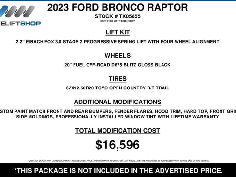 Used 2023 Ford Bronco Raptor image 2