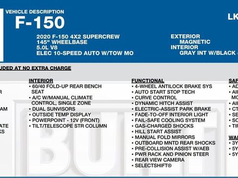 Used 2020 Ford F150 XL w/ Equipment Group 101A Mid RWD image 19