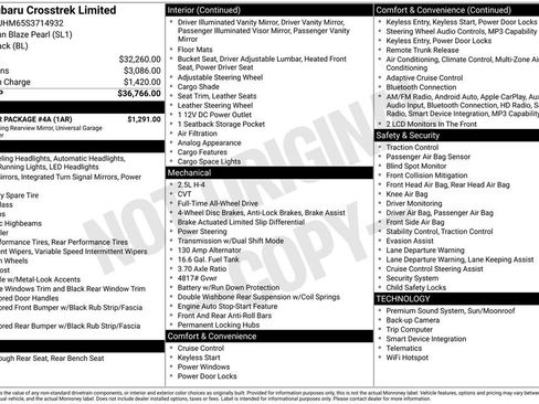 Used 2025 Subaru Crosstrek 2.5i Limited w/ Popular Package #4A image 33