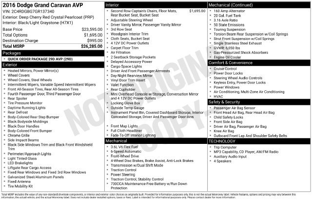 Used 2016 Dodge Grand Caravan American Value Package FWD image 3