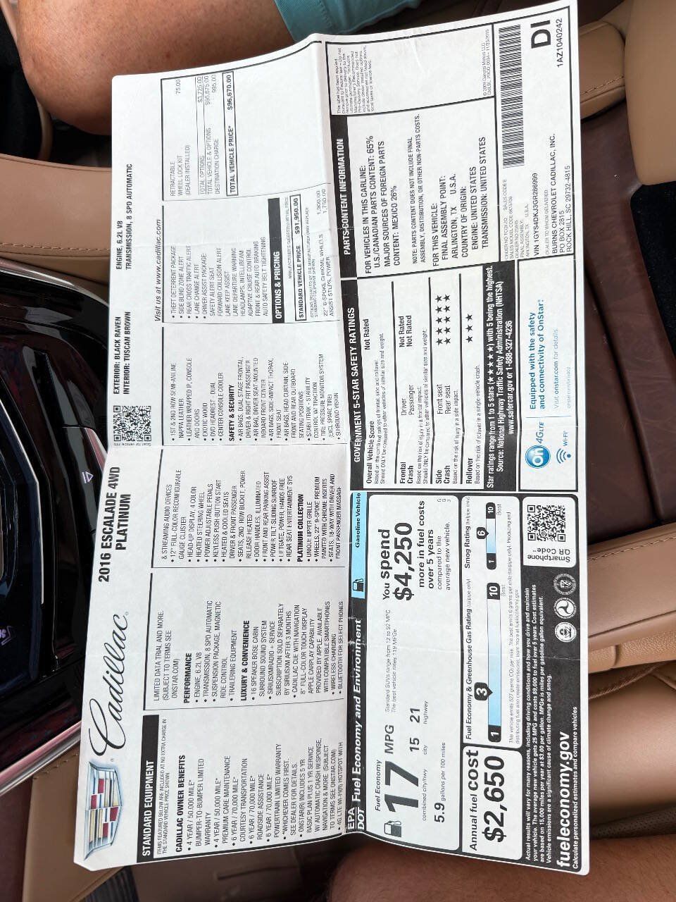 Used 2016 Cadillac Escalade Platinum AWD/4WD image 25